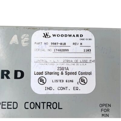 Woodward 2301A 9907-018 Load Sharing Module with 24 VDC Input Shielded Twisted Pair Cabling and Compact Metal Chassis